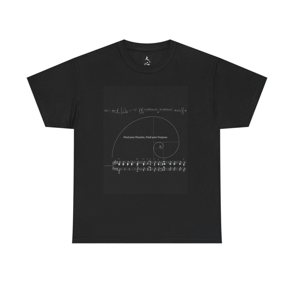 Leon Daishin Japanese Calligraphy Math Science T-Shirt - Find Your Passion Purpose Zen Philosophy Tee