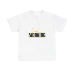 Positive Vibes White Tee, Good Morning Inspirational T-Shirt, Motivational Unisex Top, Cursive Font Design, Self Love Clothing, Mental