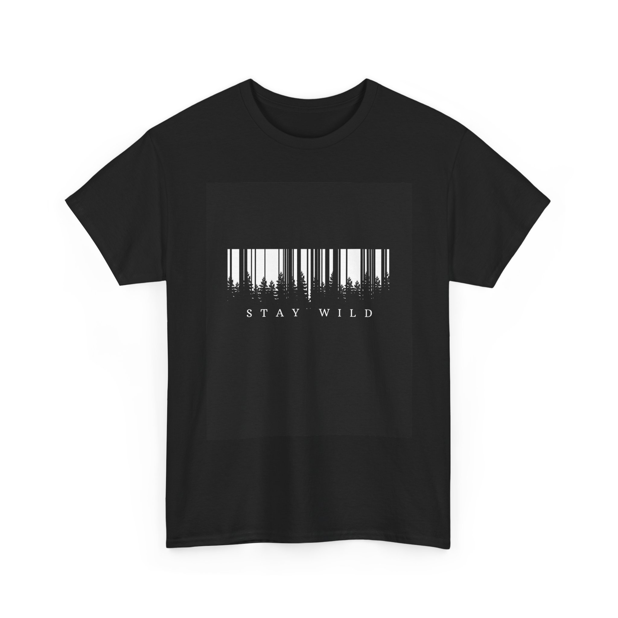 Wild Spirit Barcode Graphic Tee with Inspirational Back Text and Minimalist Design for Free Souls in Bold Black - Image 3